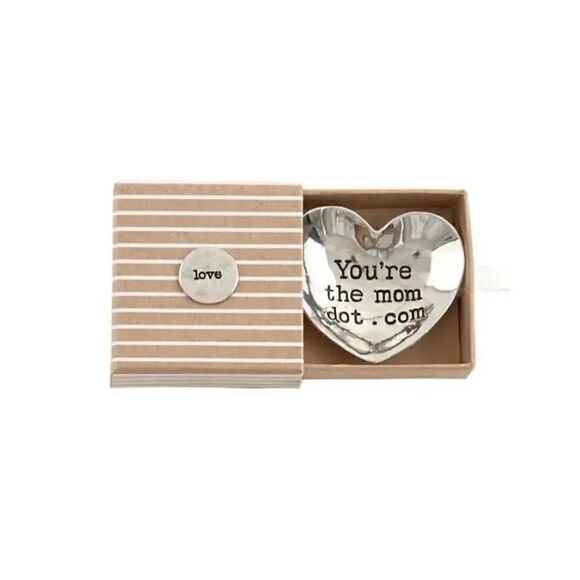 MUD PIE MOM DOT COM METAL Christmas MINI TRINKET DISH - Picture 1 of 3